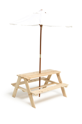 Woodlii Piknikbord med Parasoll, Wood
