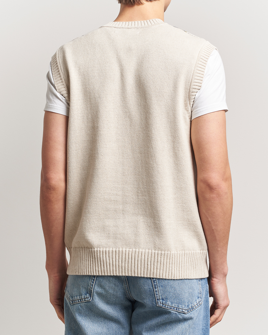 Palmes Argyle Knitted Vest Off White