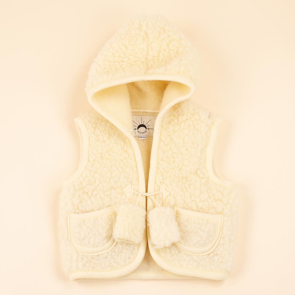 Moonrise kids wollen bodywarmer Aruna capuchon