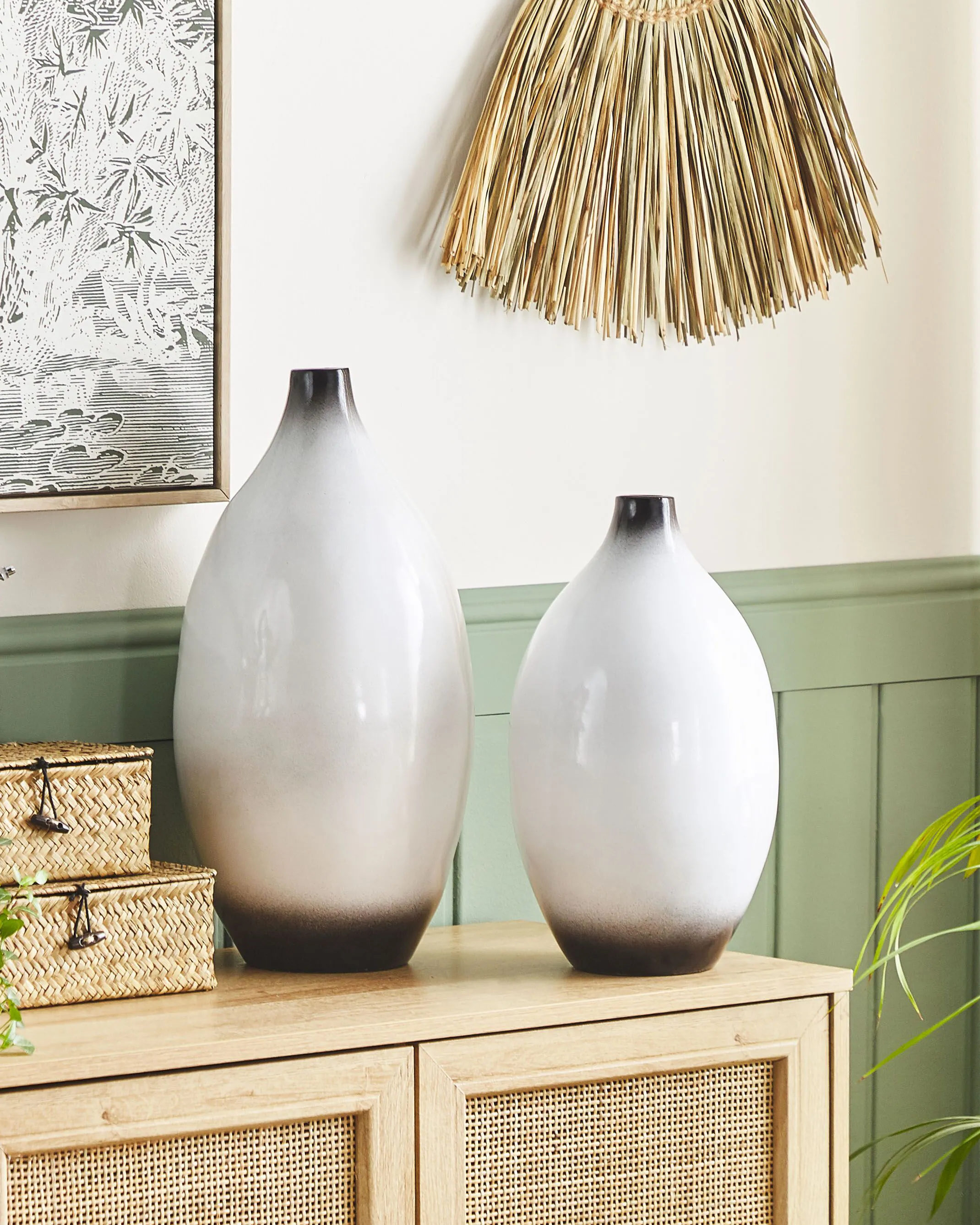 Decoratieve vaas BAEZA Keramiek 46 cm Wit