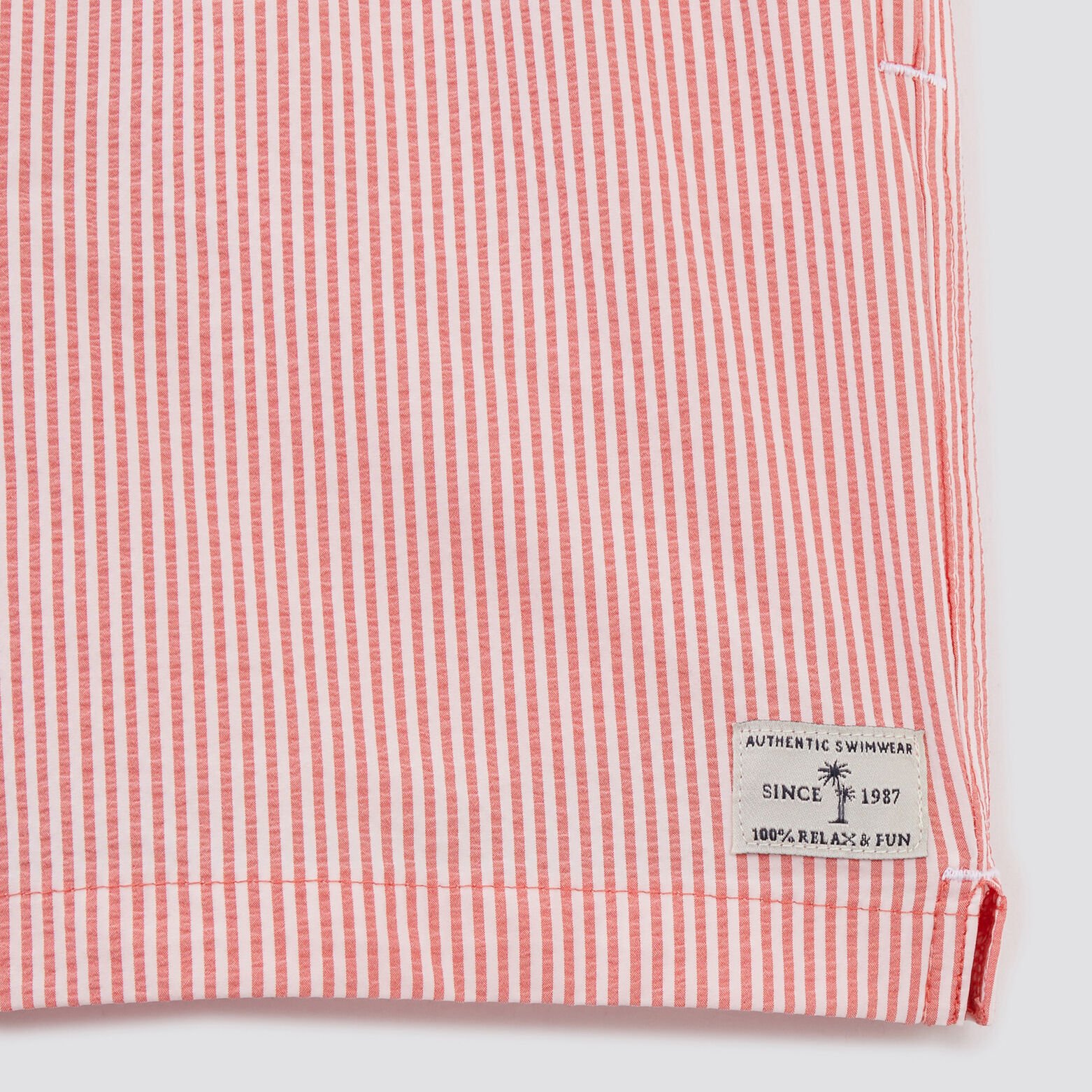 Maillot de bain rayure seersucker Rouge