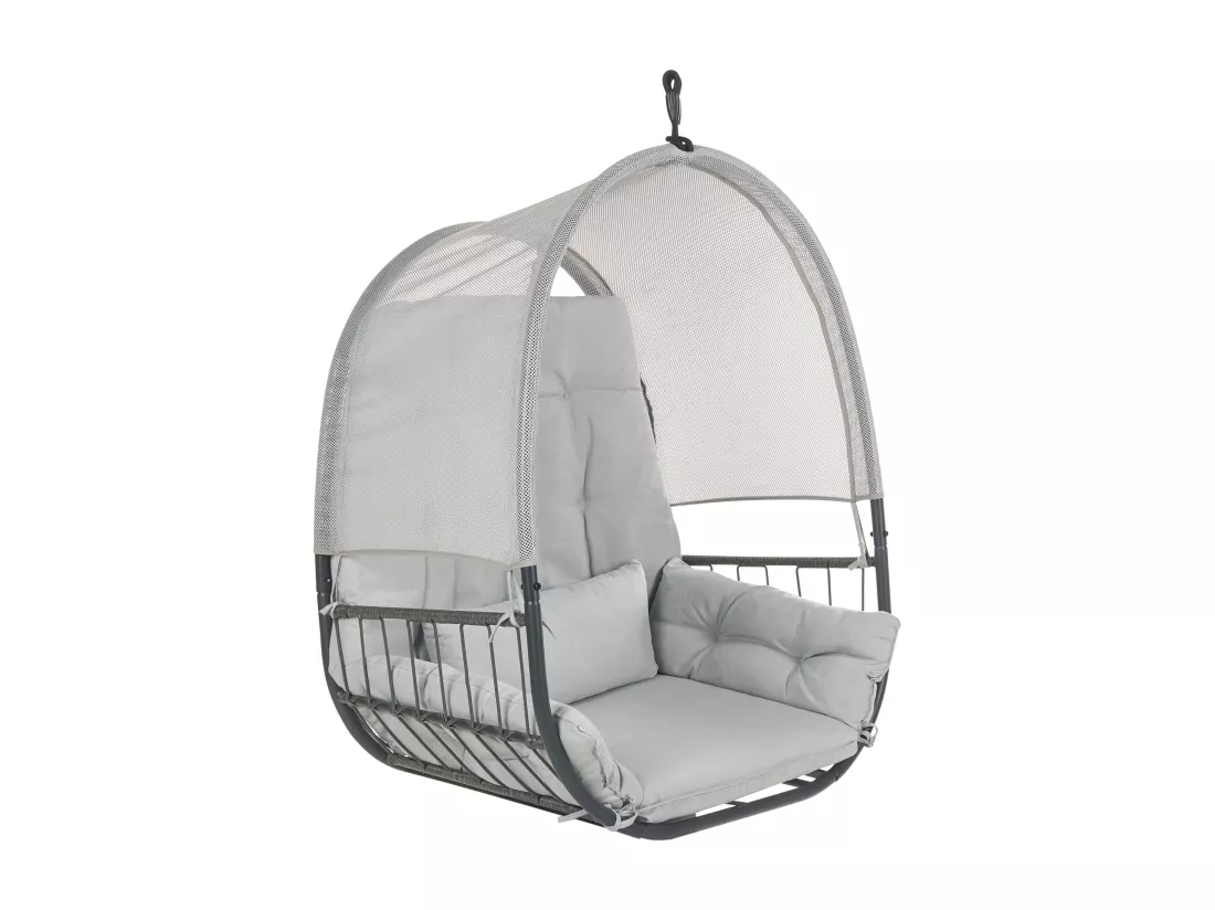 Fauteuil suspendu avec support gris clair ALVIANO