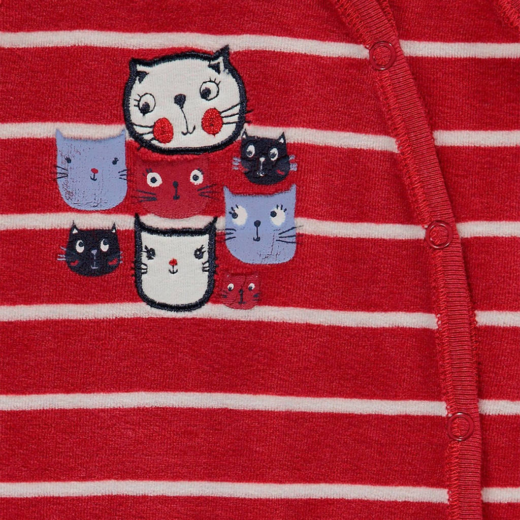 Kanz longsleeve + mouwloos boxpak rood/wit