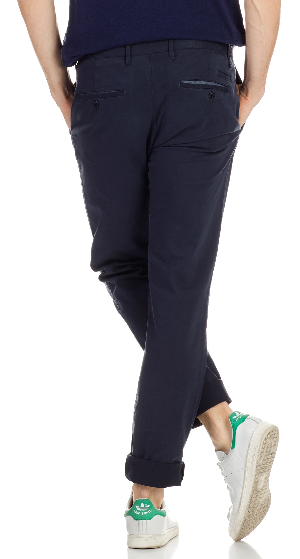 Chino slim en coton stretch | Bleu