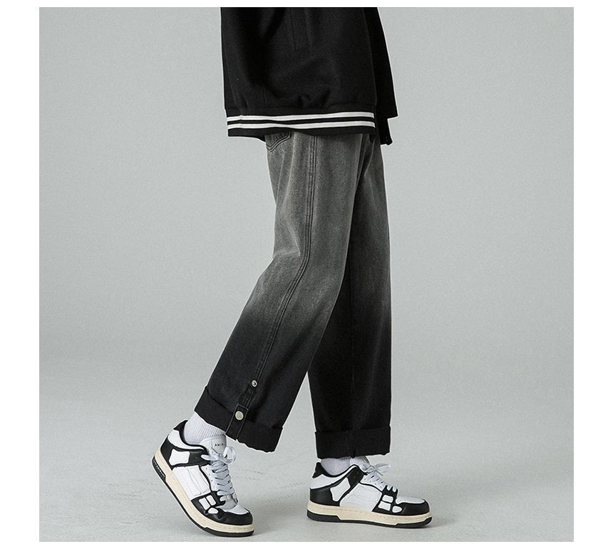 Tiaota - Mid Rise Gradient Wide Leg Jeans