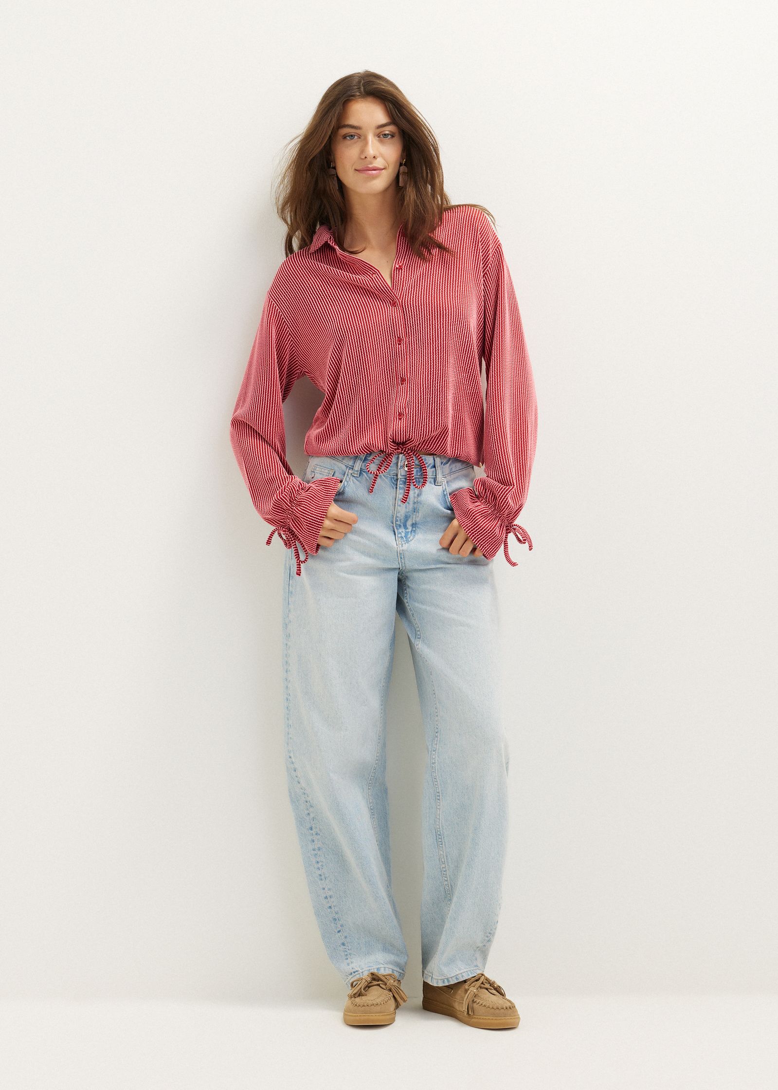 Blouse met gestreepte structuur
