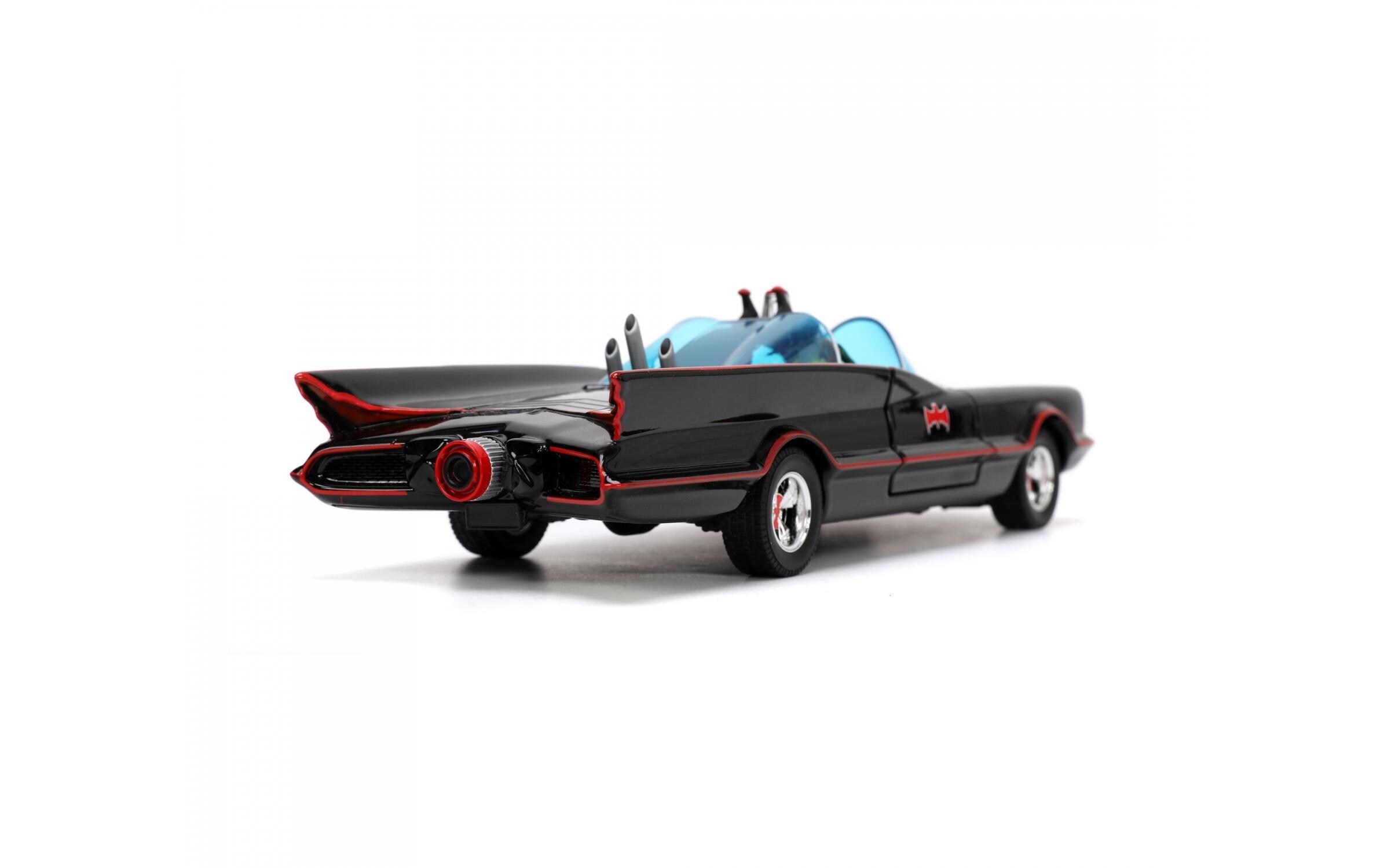 Batman 1966 HWR Deluxe Batmobile 1:24Ikonisches Batmobil Modellauto mit Figuren aus der Classic TV-Serie von 1966