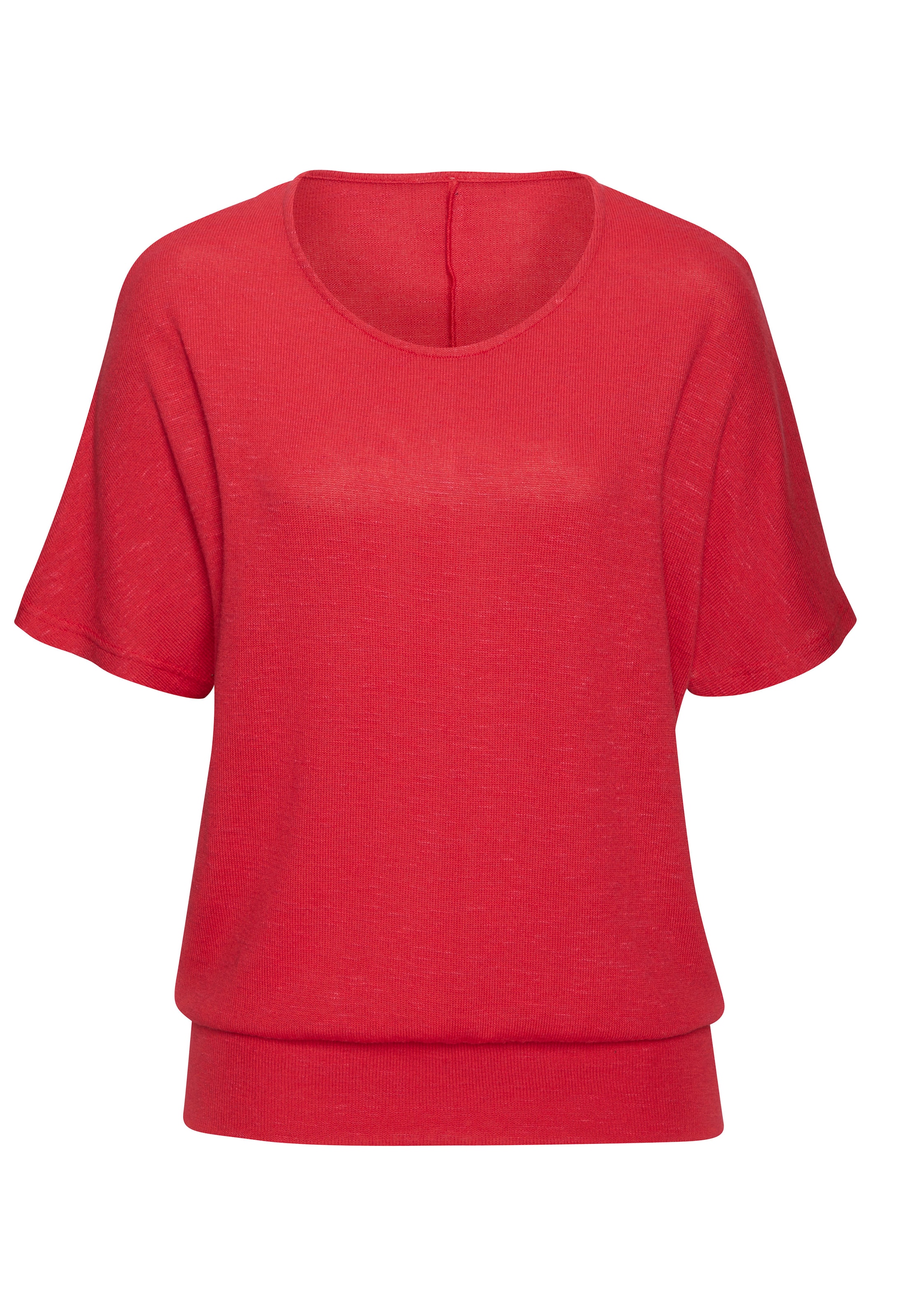 Vivance Kurzarmshirt »mit breitem Bund« aus weichem Viskose-Feinstrick