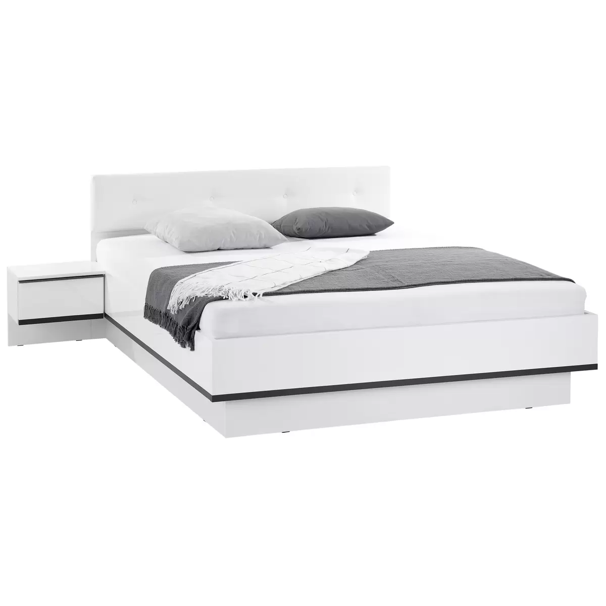 Futonbett Lucca 180 x 200 grau,weiss