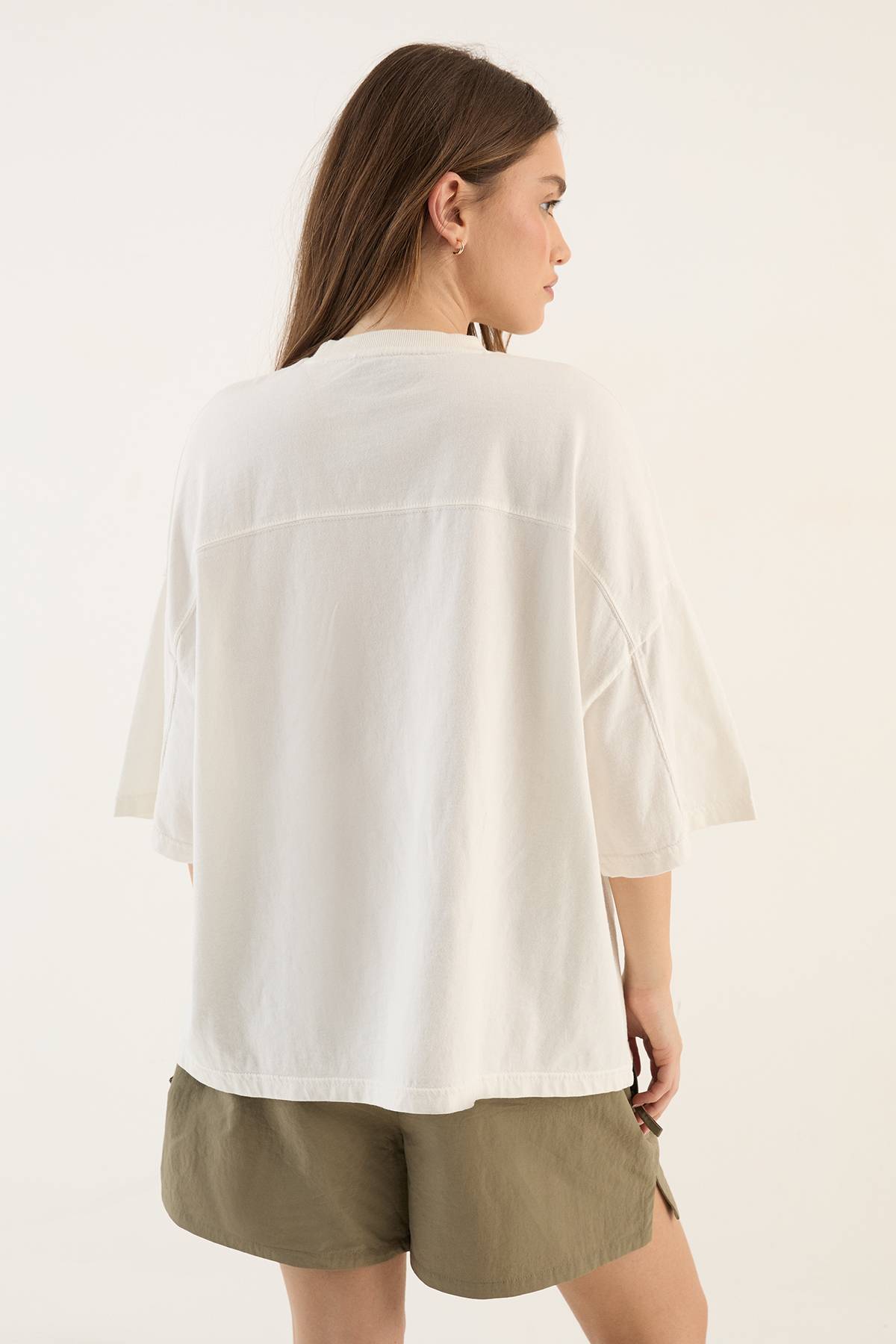 T-shirt À Manches Courtes Oversize En Tissu Épais Lavé Dsgn Studio