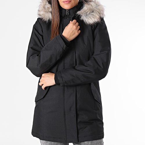 Parka Capuche Fourrure Femme New Katy Noir