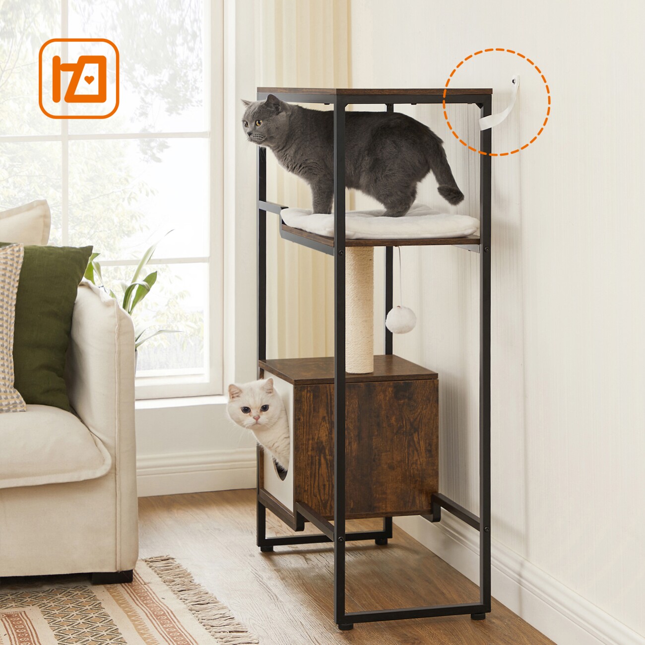 FEANDREA Katzenbaum 2-in-1-Möbel