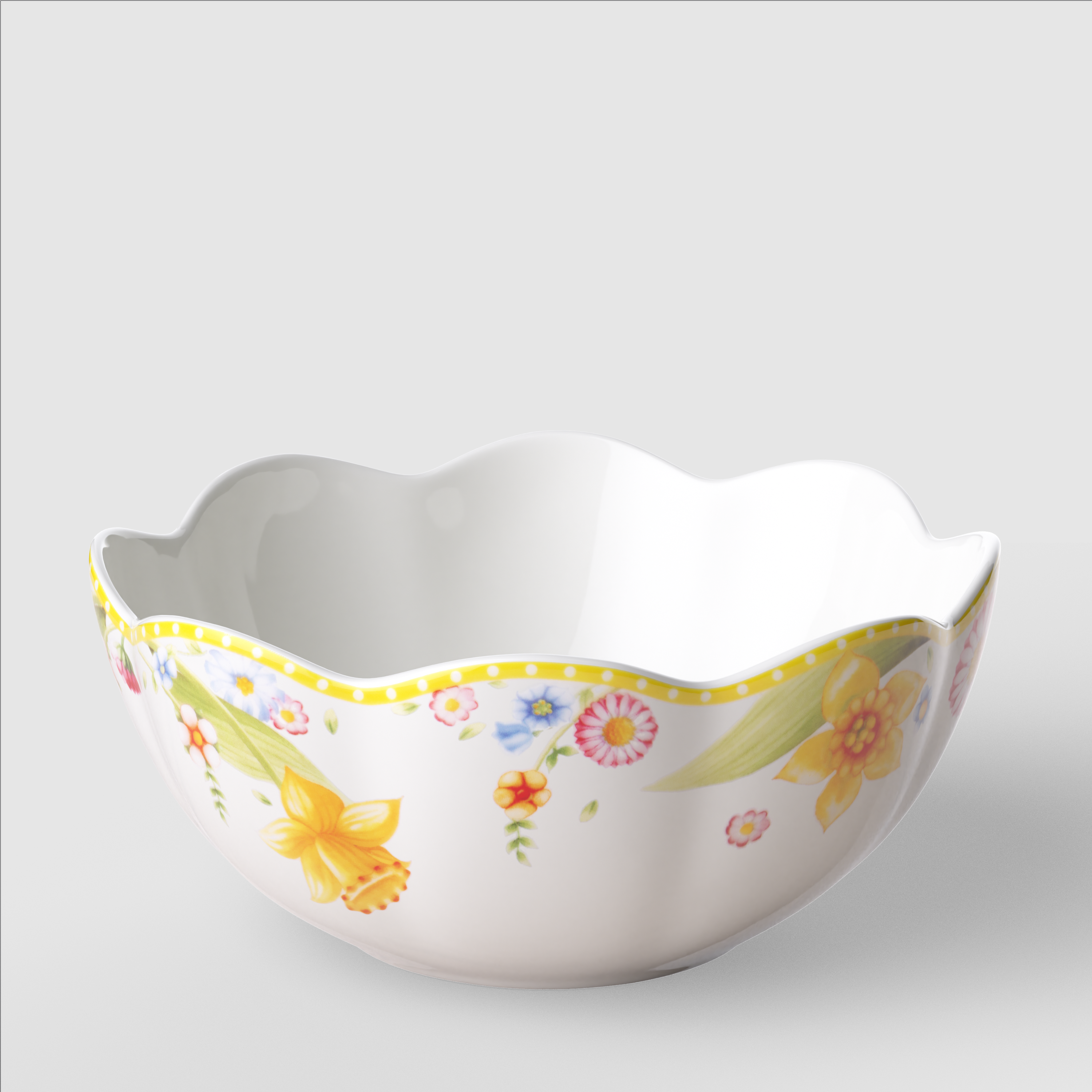 Spring Awakening Salad serving bowl Yellow, 20.3 oz, Premium Porcelain