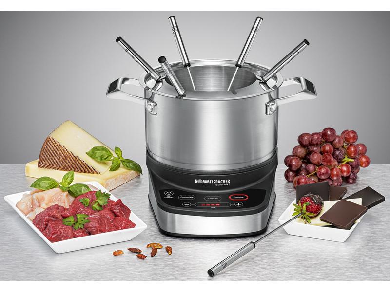 Rommelsbacher Fondue-Set All-in-One 20.F 1200, 7 Teile, Sil Eintauchen und geniessen – Fondue perfekt zubereiten