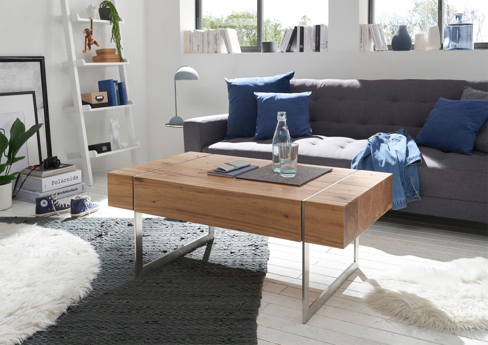CASAVANTI Couchtisch PAPHOS 110 x 60 cm silber