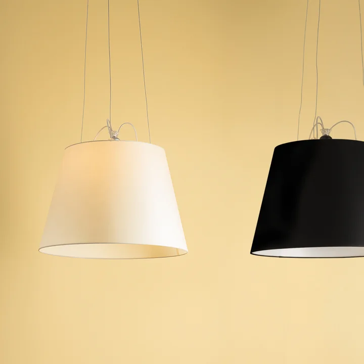 Artemide - Tolomeo Mega Suspension Pendelleuchte, Aluminium / Pergamentschirm H 36 cm x Ø 52 cm
