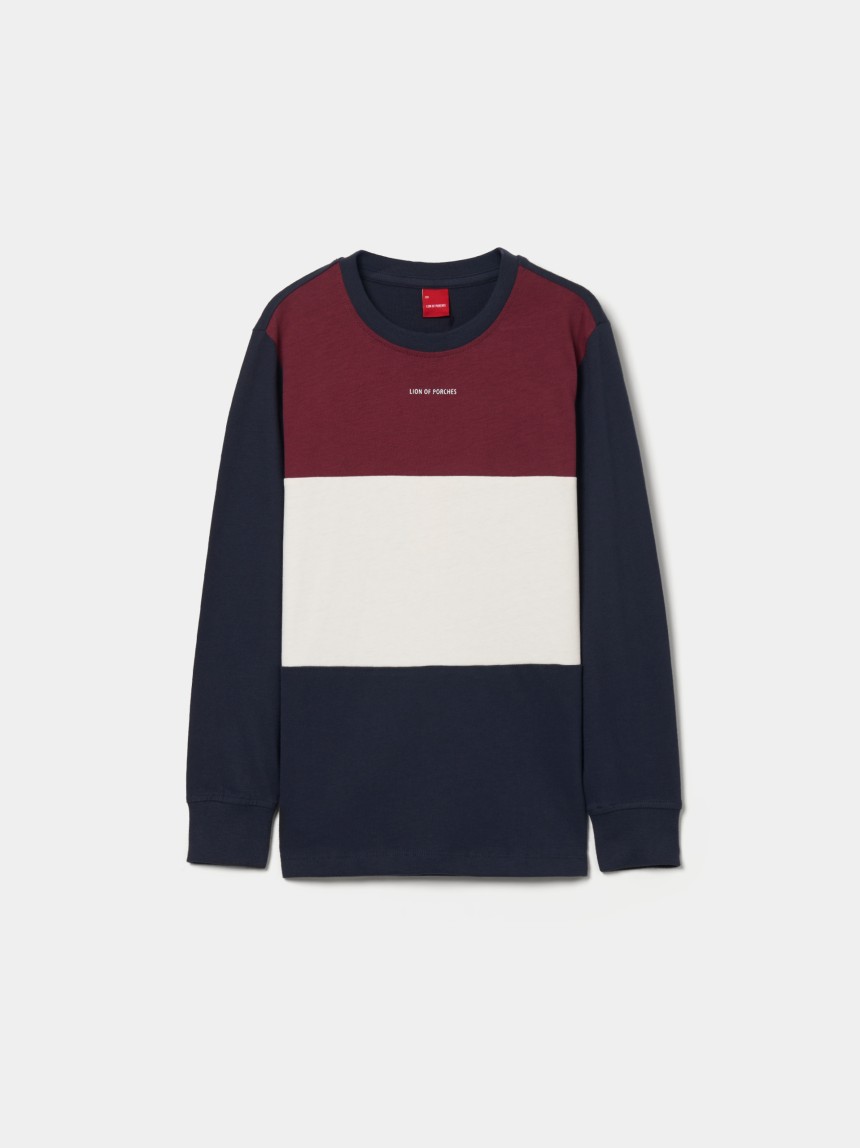 Sweater tricolor em algodão