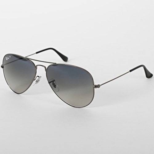 Lunettes De Soleil Aviator Large Metal RB3025 Bleu Dégradé Gunmetal