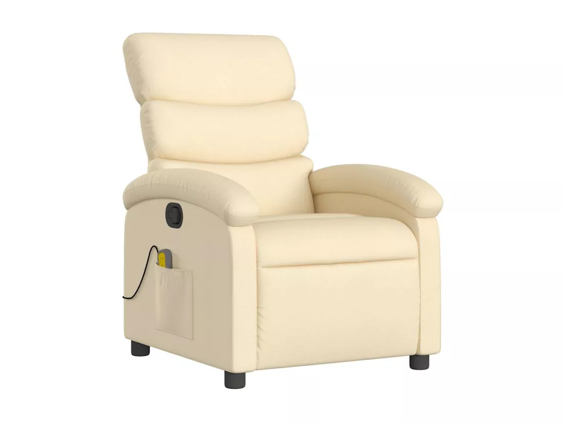 Fauteuil de massage inclinable Crème Tissu