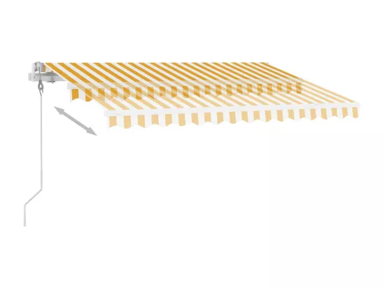 Auvent automatique capteur de vent et LED 300x250cm Jaune/blanc