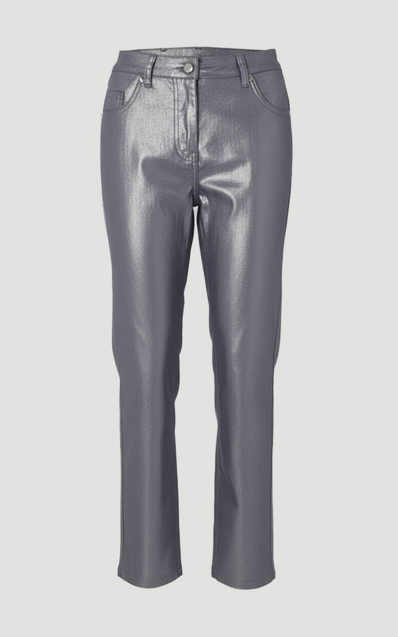 KarenMillen Jean Skinny en Denim à Revêtement Métallisé