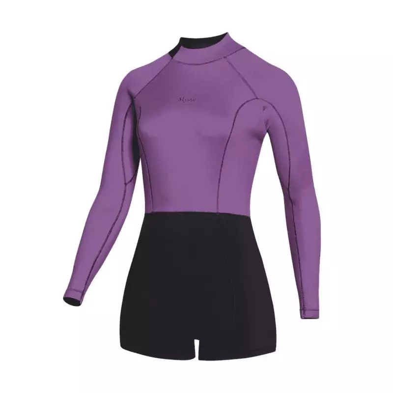 Combinaison shorty femme MYSTIC Lunar Longarm 2/2mm Backzip Sunset Purple