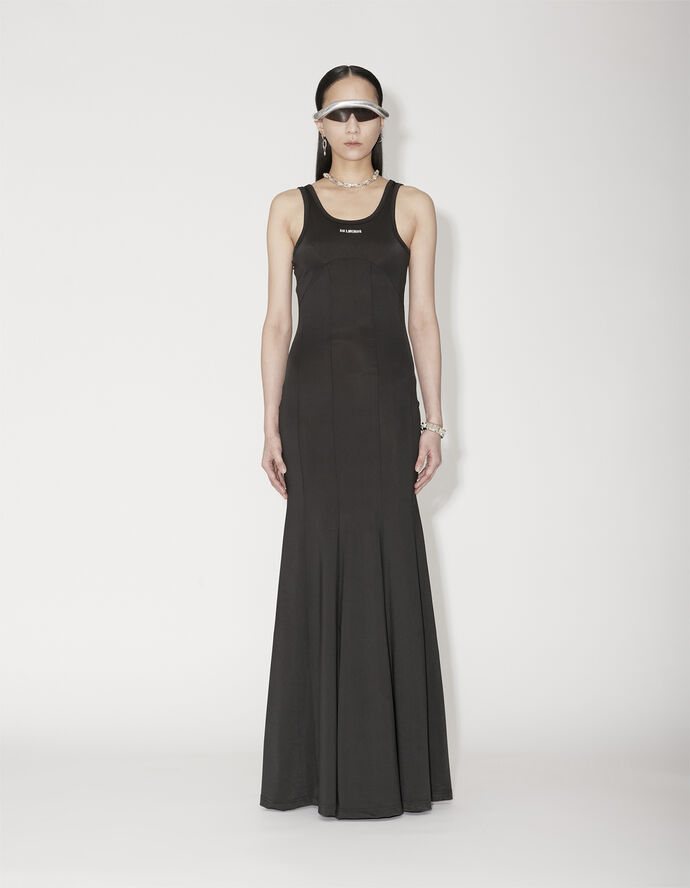 Han kjøbenhavn Logo Stretch Jersey Long Dress Sort