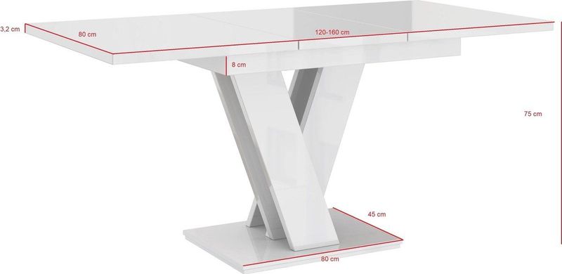 Meubella Eetkamertafel Moris Zwart marmerlook
