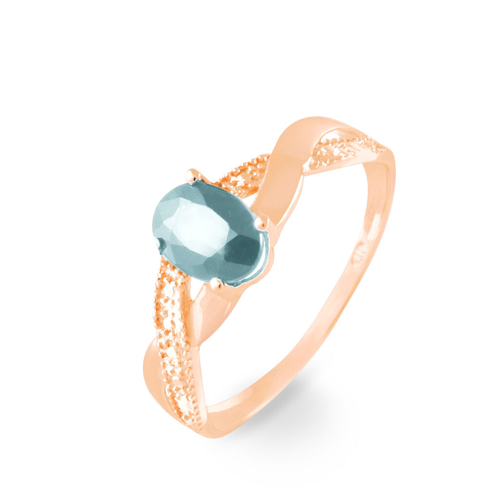 Bague Candice Or Rose Aigue Marine