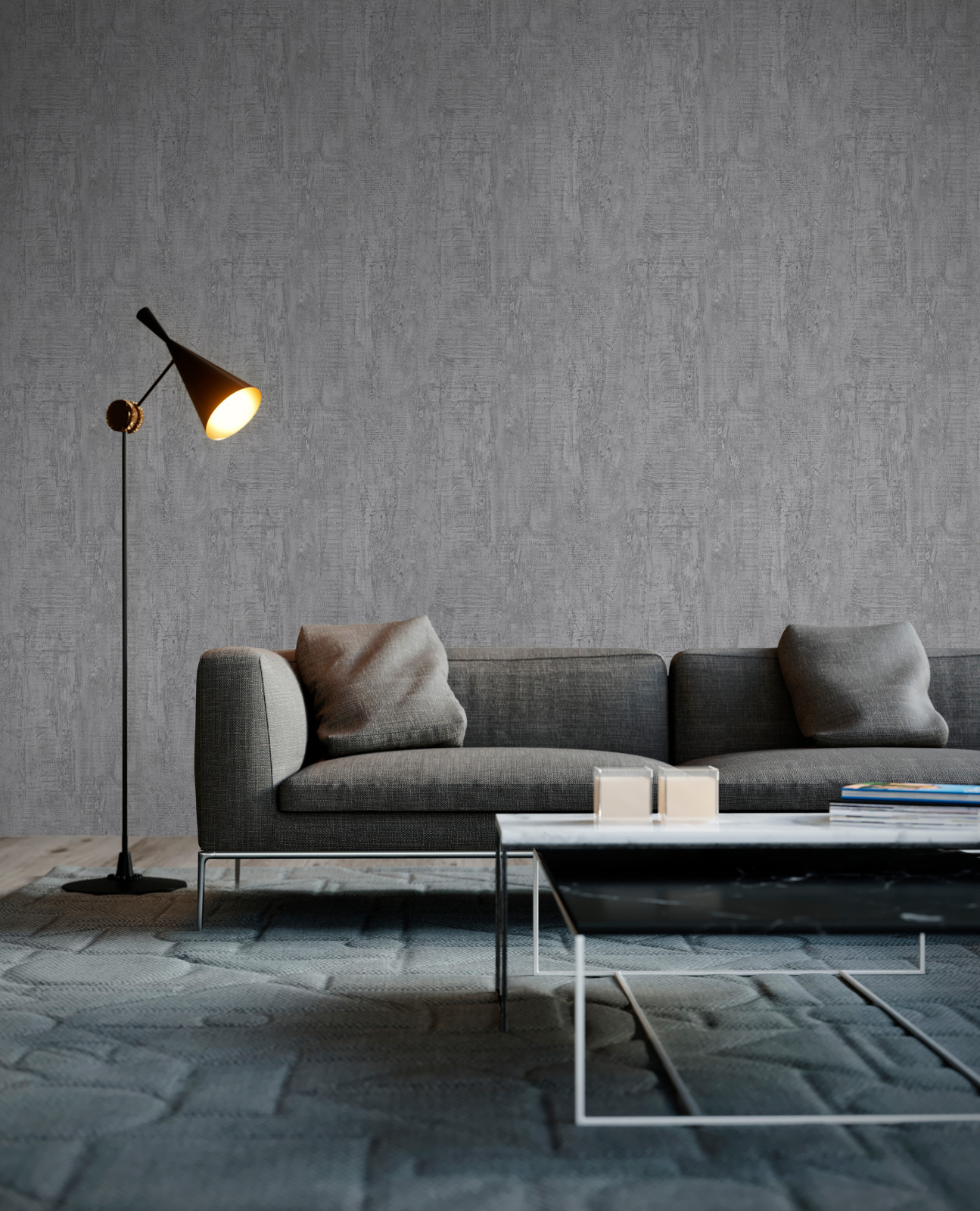 Vliestapete BETON CONCRETE & MORE - grau - 10 Meter
