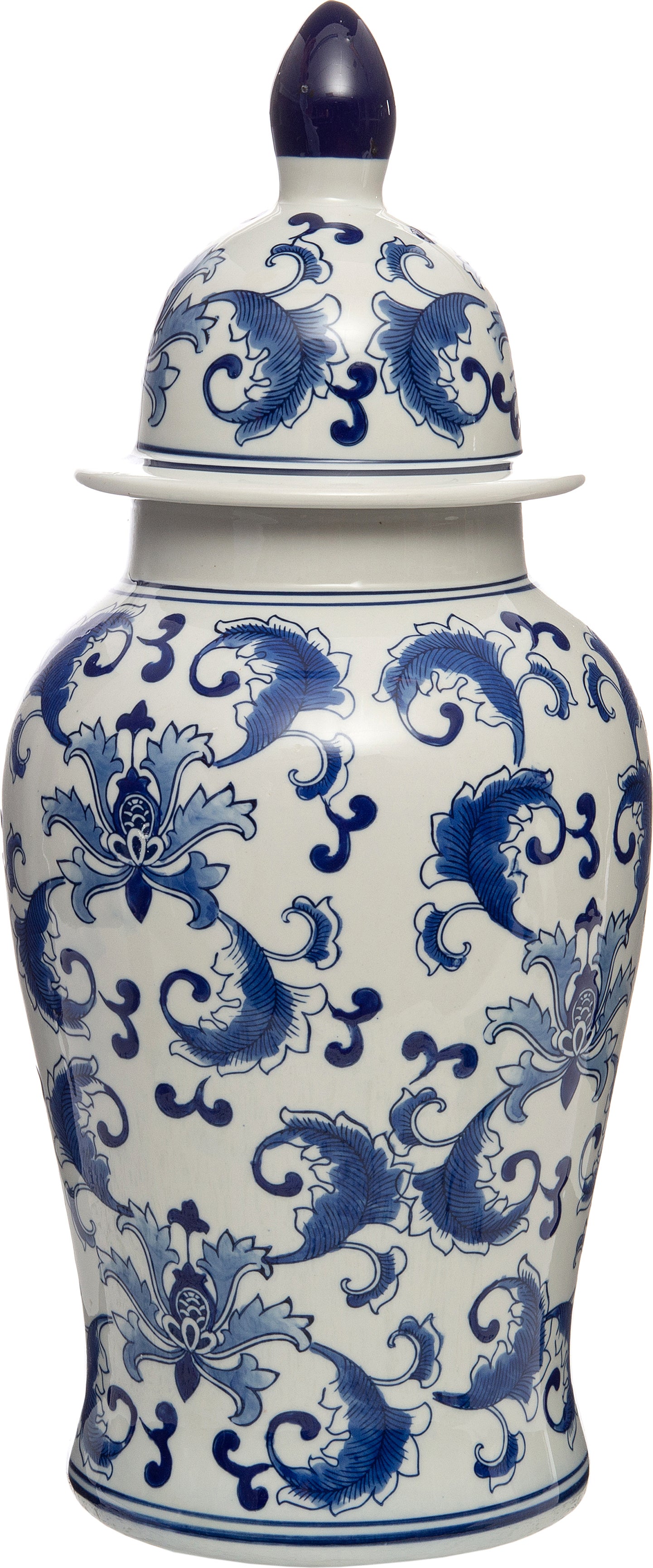 Intratuin vaas Fae blauw / wit D 25,5 H 61 cm