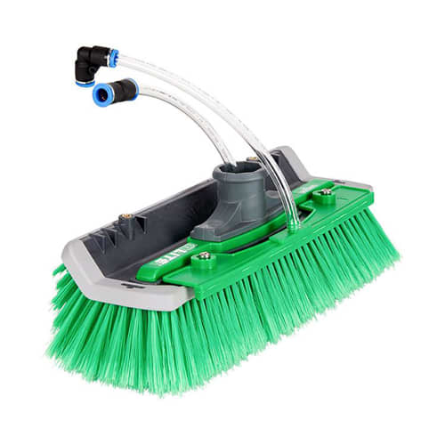 Brosse nLITE® à passage d'eau courbée fibres fleurées vertes 41cm Unger