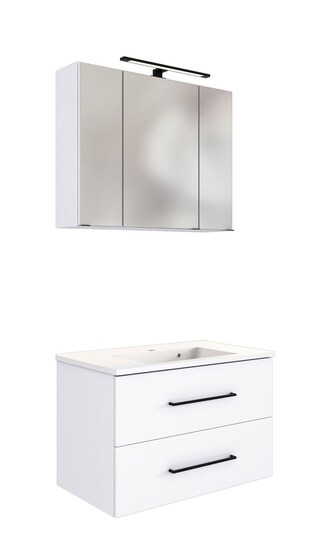 Badkombination LUZERN 3-teilig 80 cm Weiß matt