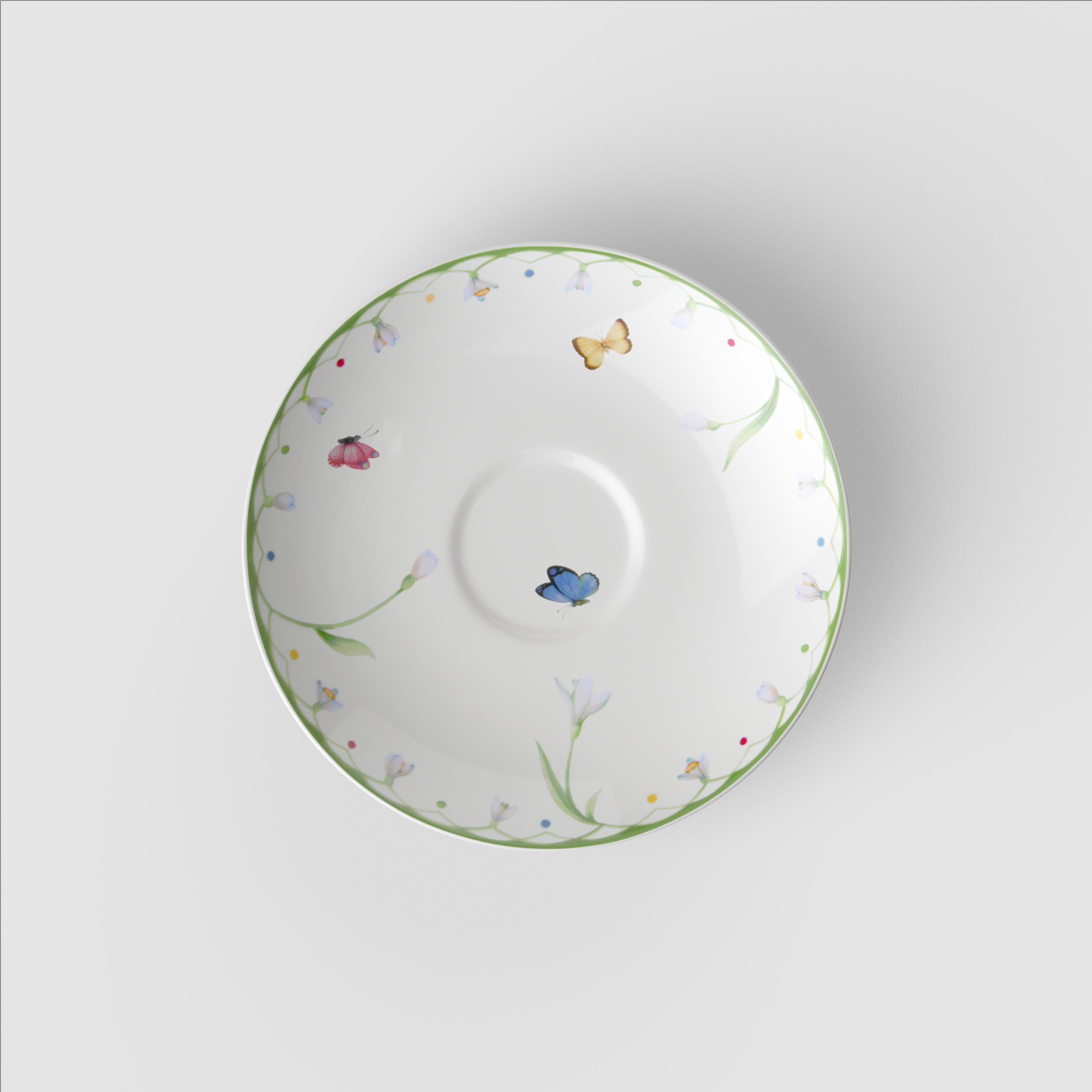 Colourful Spring Coffee cup saucer Green, 5.9'', Premium Porcelain