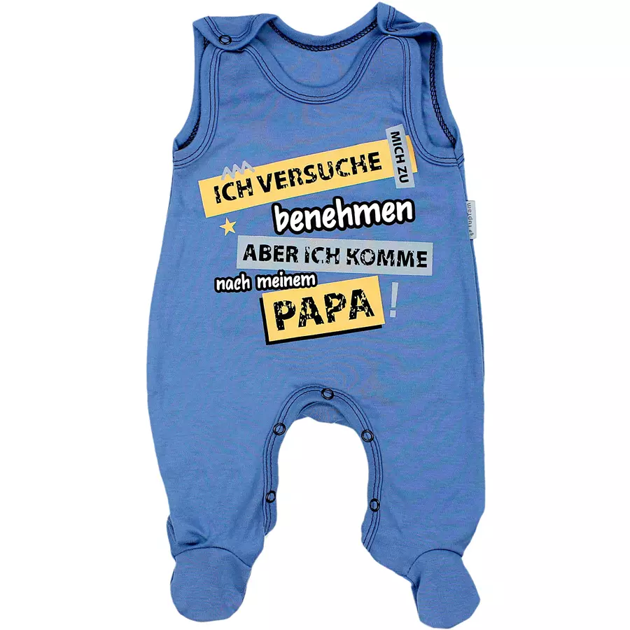 TupTam Unisex Baby Strampler mit Spruch blau
