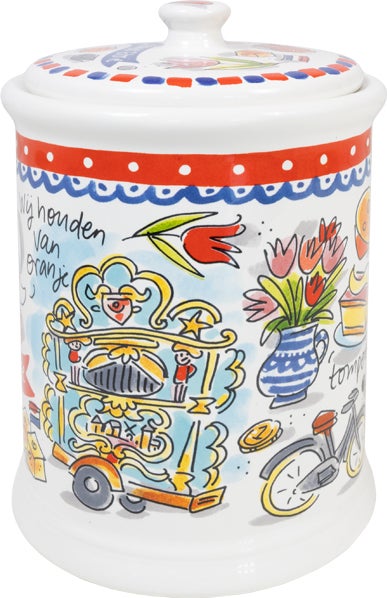 Blond Amsterdam opbergpot Hollands Glorie multi D 12,5 H 18,5 cm