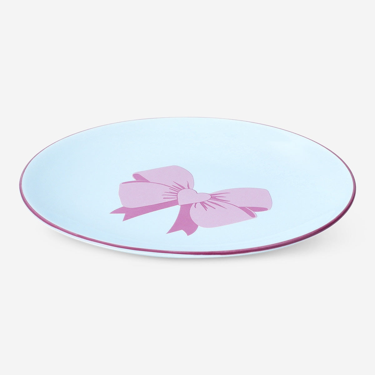 Porcelænstallerken med sløjfe