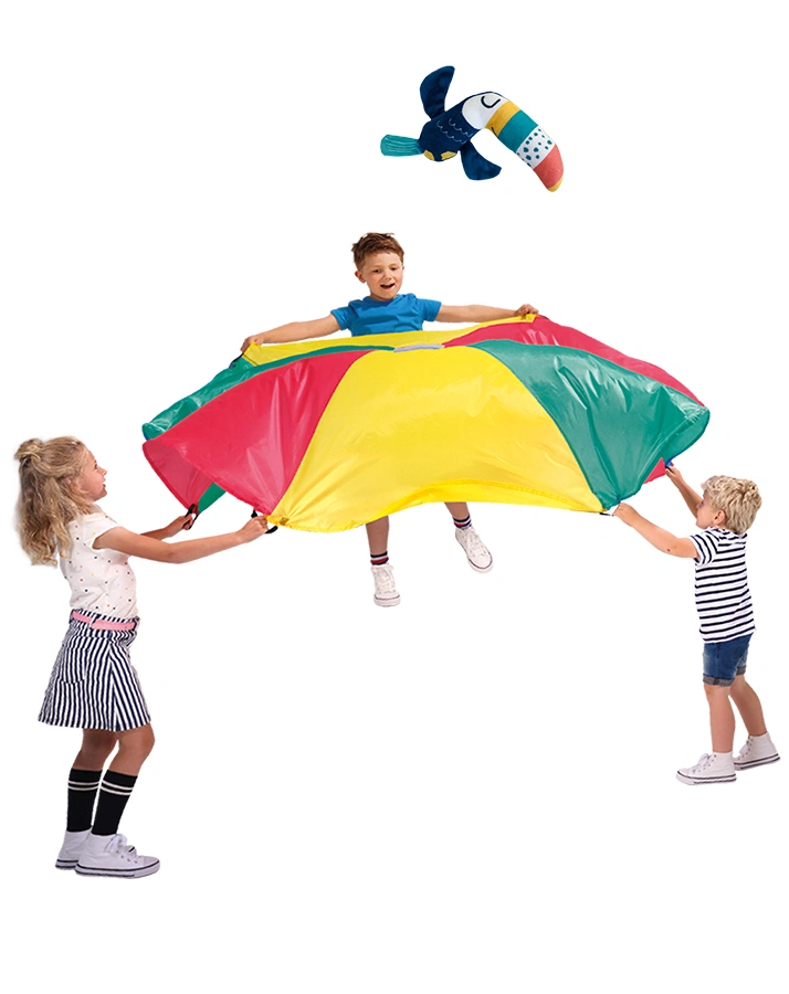 Schwungtuch fliegender Tukan