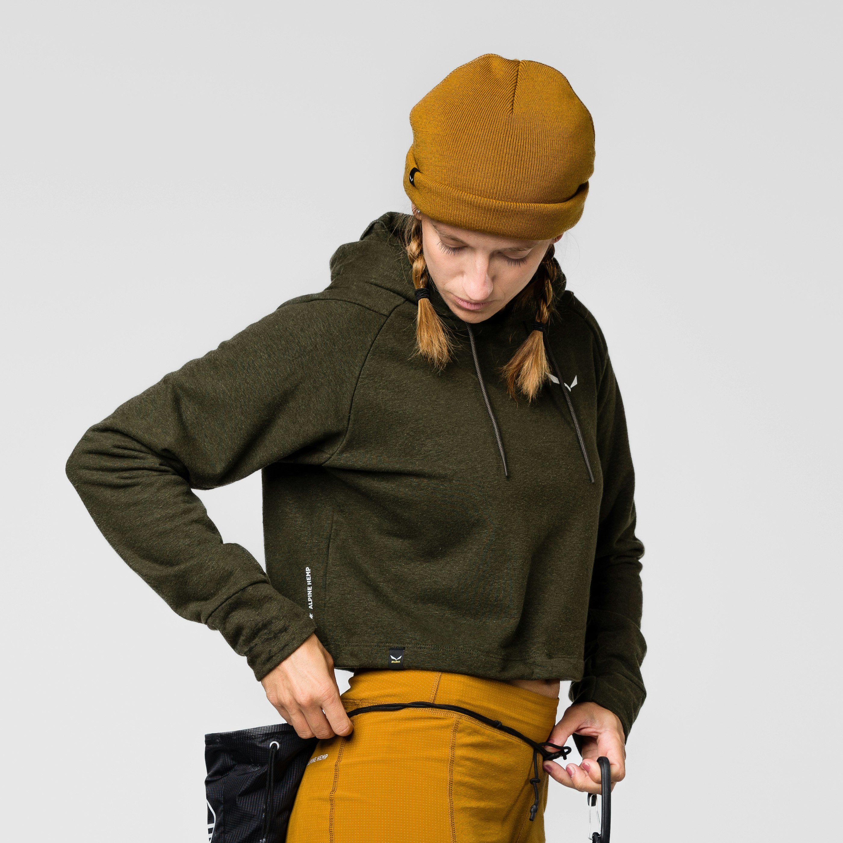 Lavaredo Hemp Cropped Kapuzenpulli Damen