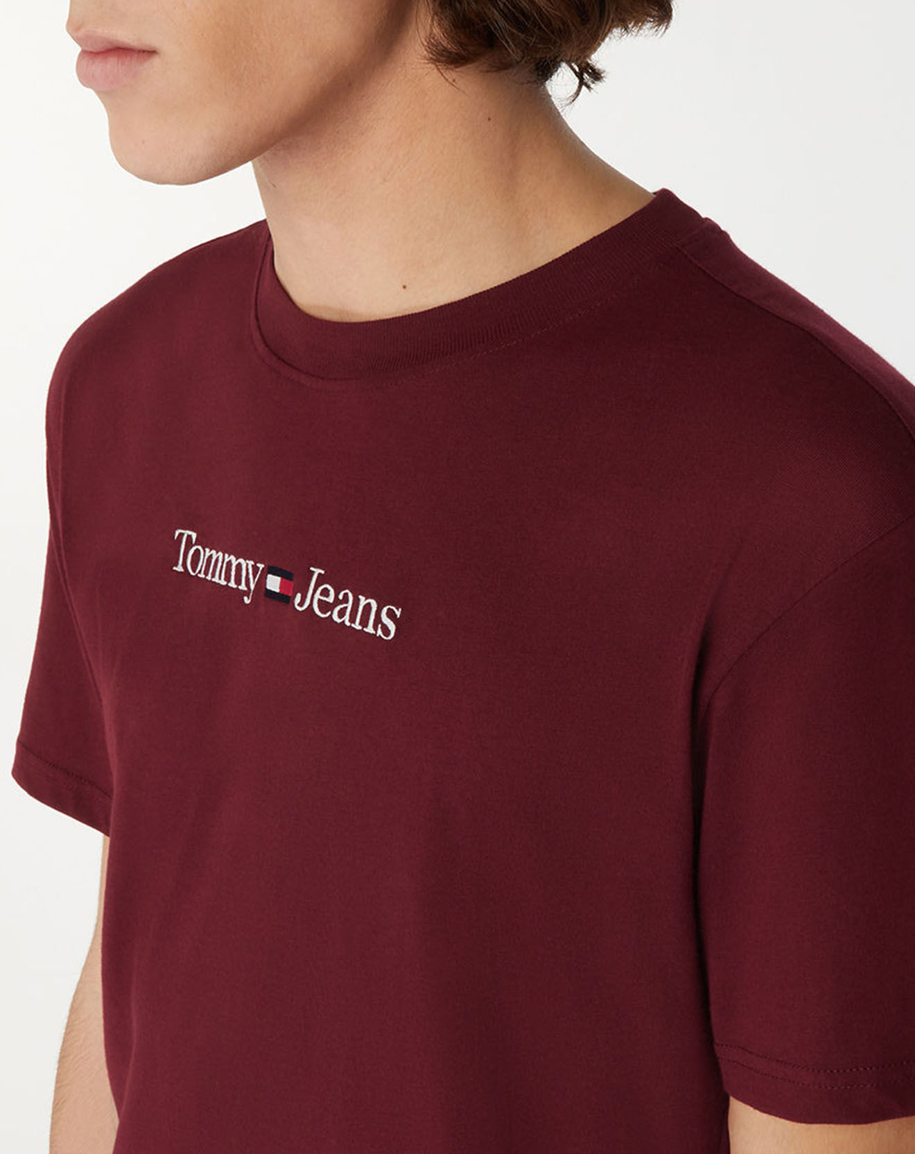 Tommy Jeans T-Shirt Classic Linear logo bordeaux