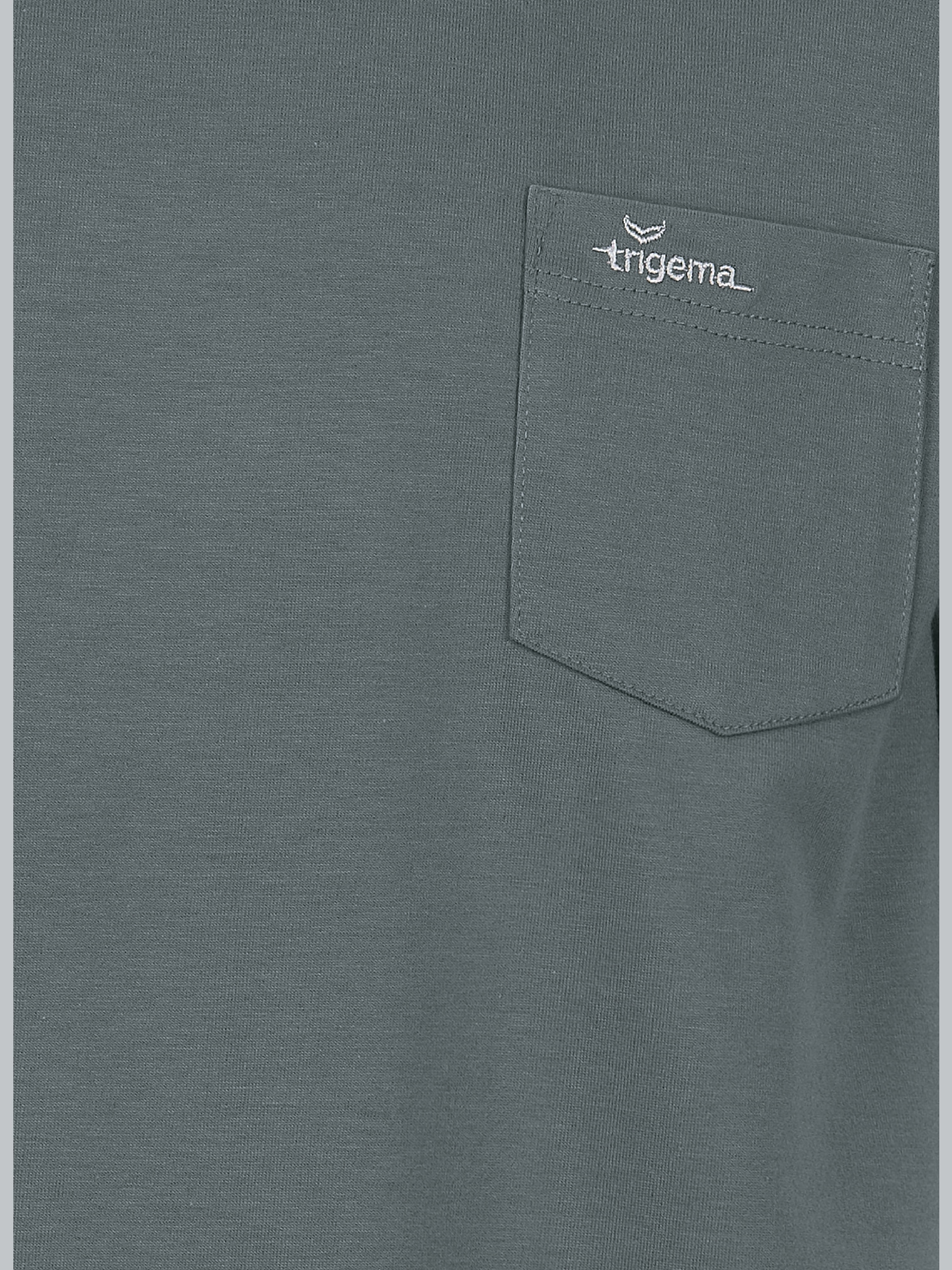 T-Shirt aus Biobaumwolle mit Brusttasche Oliv-C2C
