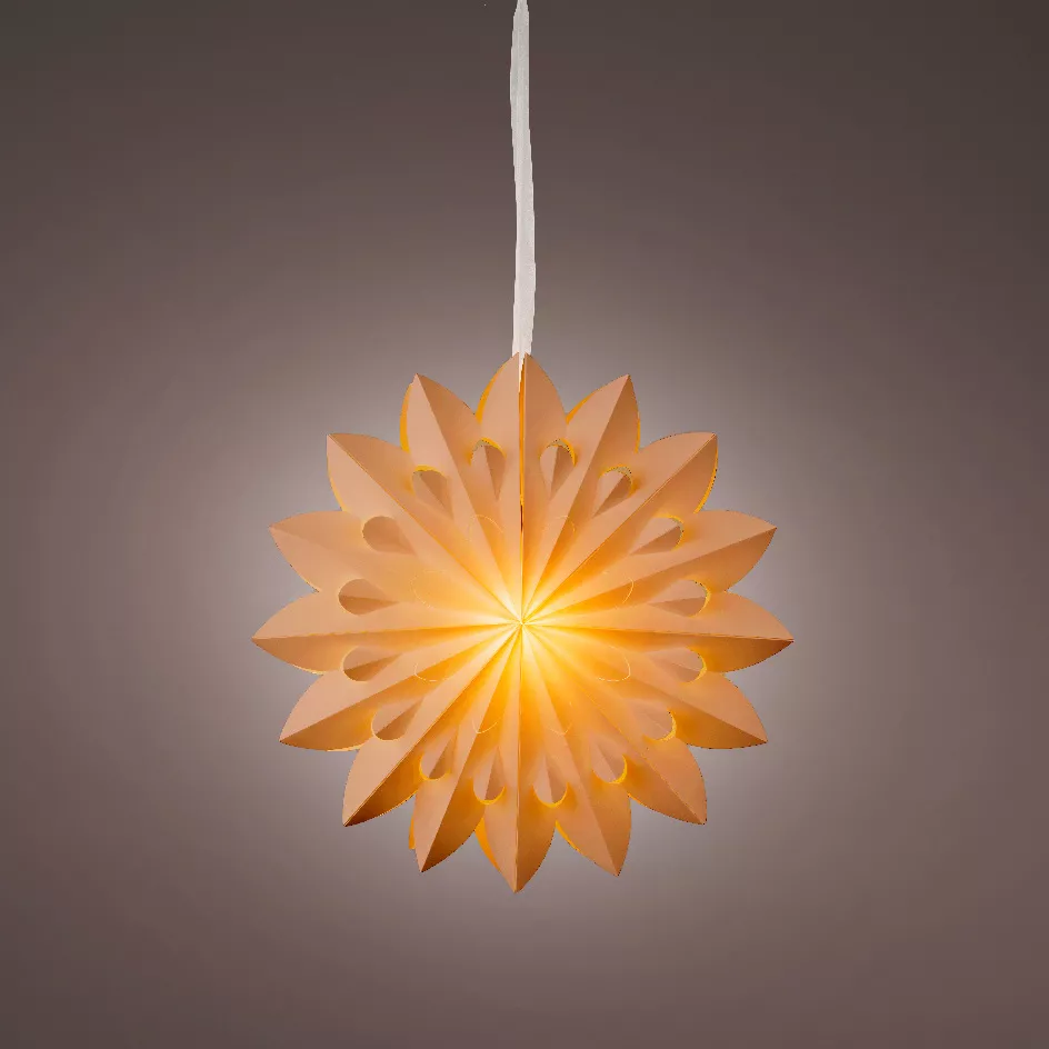 Suspension lumineuse papier LED (D60 cm) Origami Floralia Sable