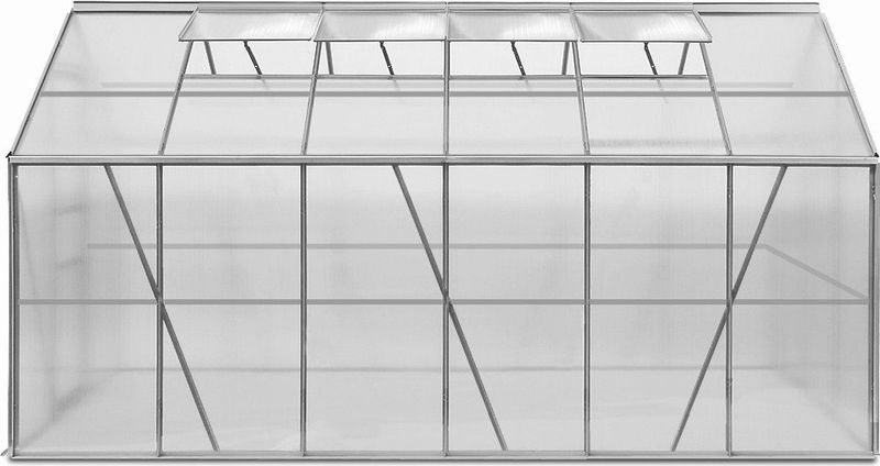 Tuinkas - Aluminium - Polycarbonaat - 1-4 Dakramen - Regengoot