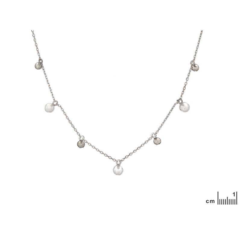 COLLIER PIERRES NATURELLES ARGENT