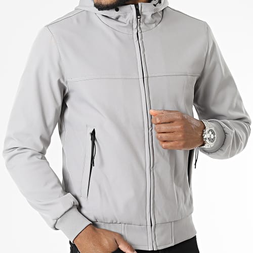 Veste Zippée Capuche Gris