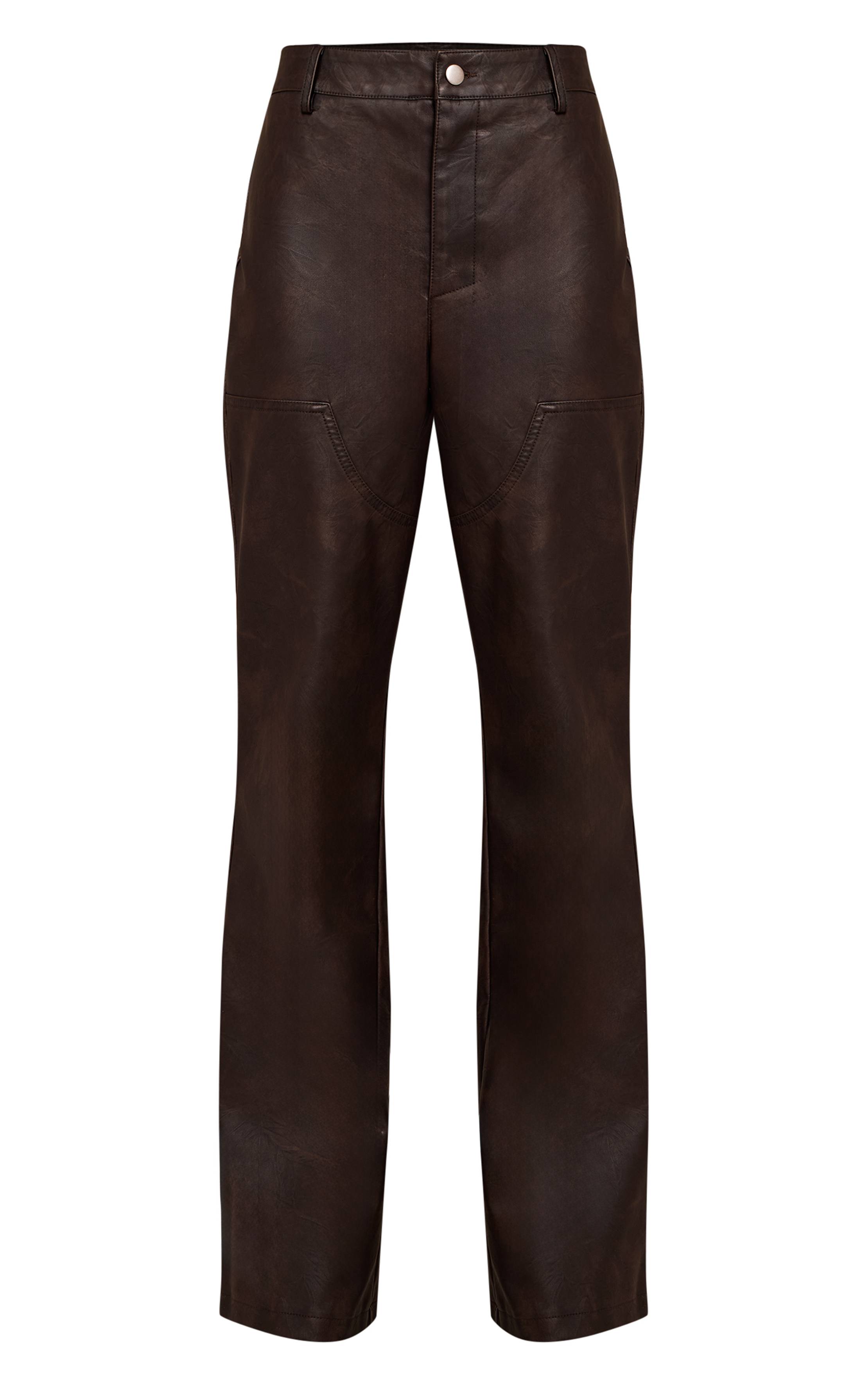 Dark Chocolate Pantalon En Synthétique Avec Détails De Coutures