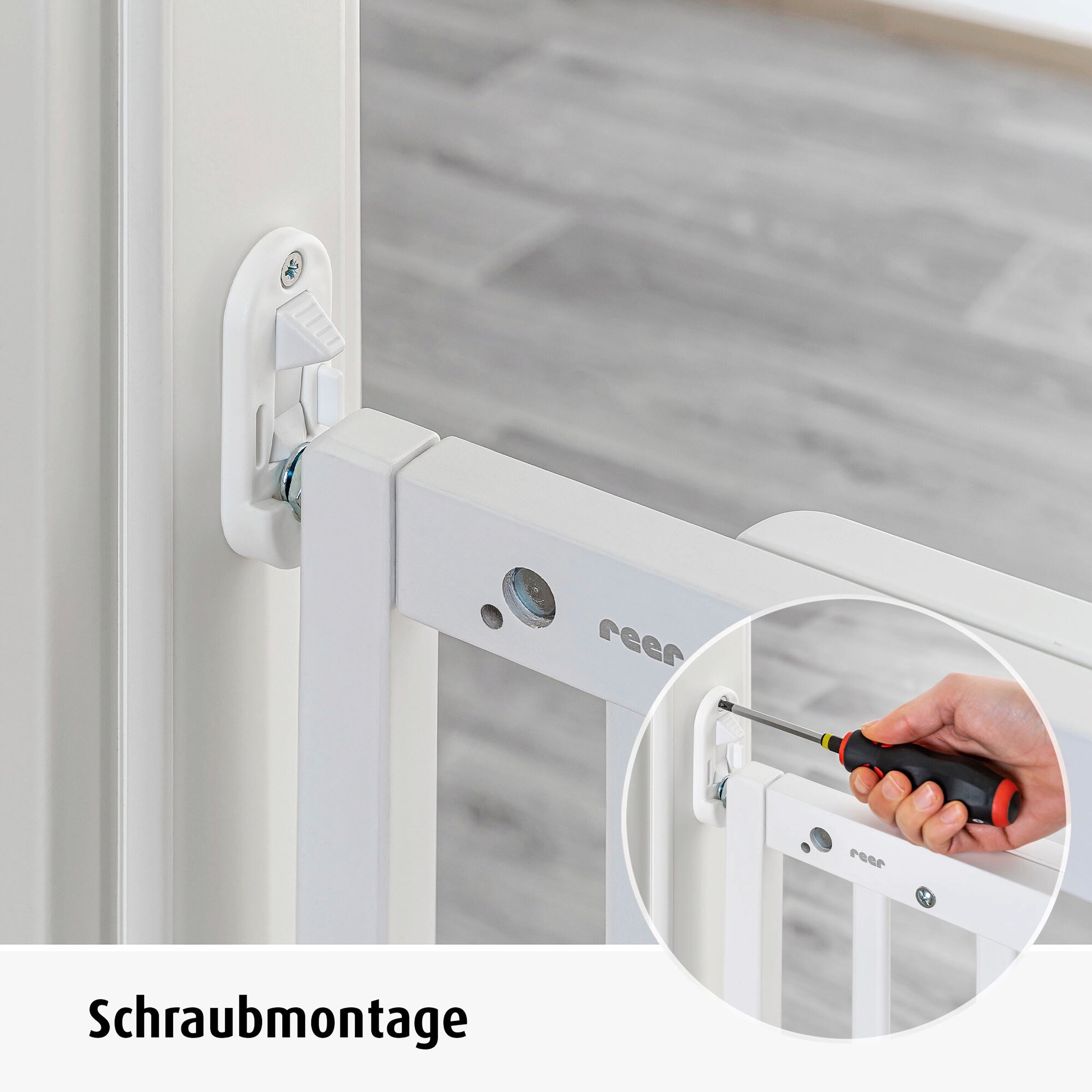 reer Tür- und Treppenschutzgitter Baukasten Schraubgitter weiß