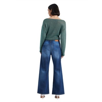 Jean femme Denim Flare Poches Plaquees PLEASE