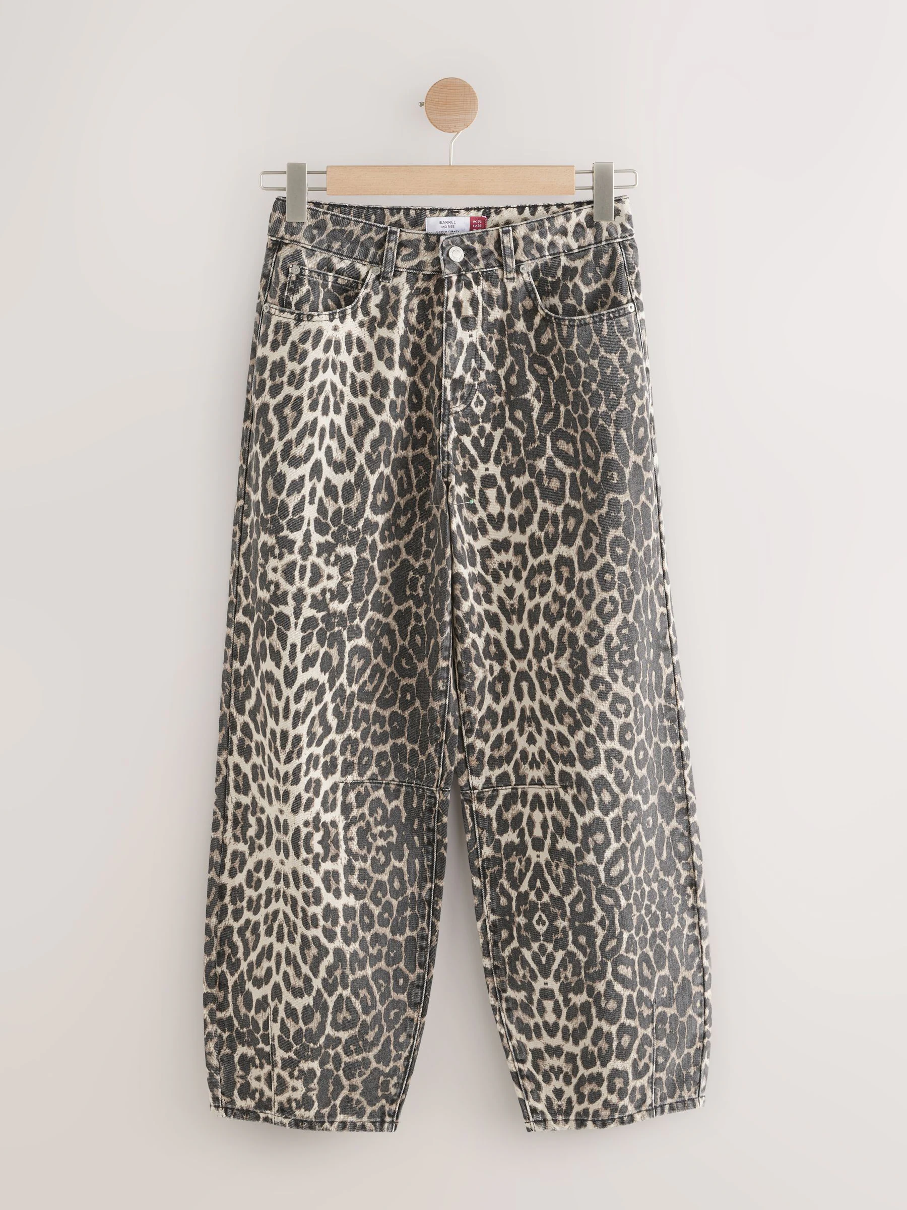 Luipaardprint - 100% katoenen Barrel jeans