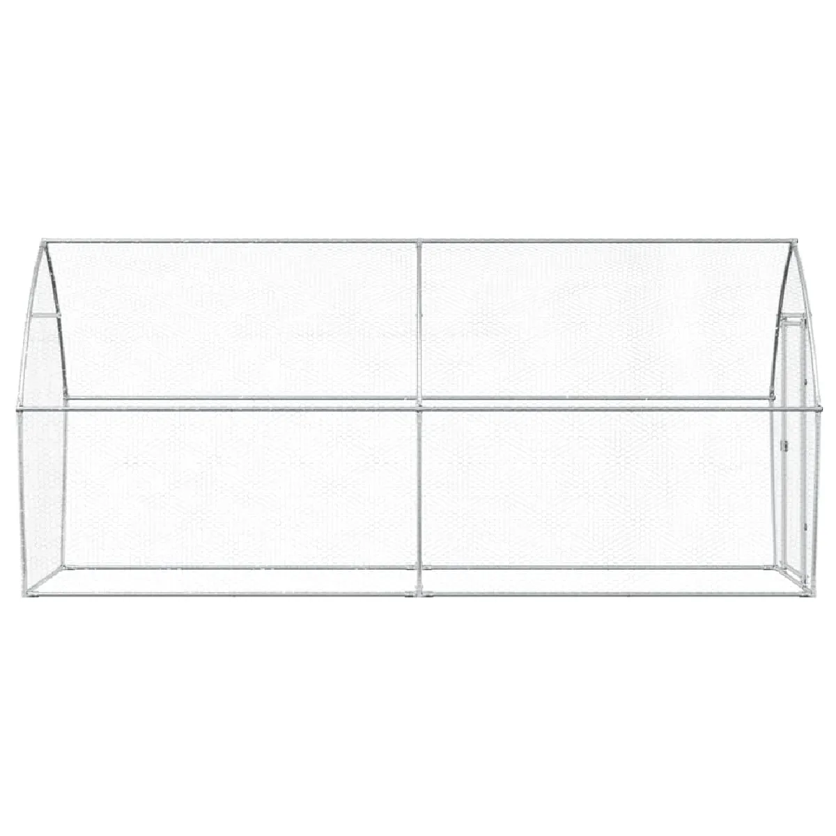 vidaXL Cage poules 400x105x182 cm argentée
